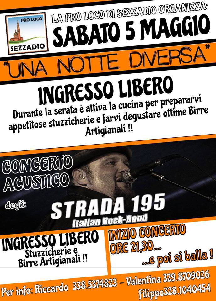 "Una notta diversa": concerto a Sezzadio