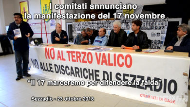 Sezzadio - I comitati annunciano la manifestazione del 17 novembre 2018 (VIDEO)