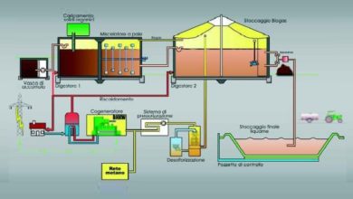 Schema di funzionamento di un biodigestore