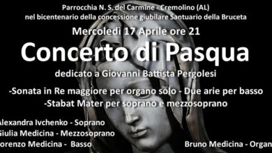 Cremolino: “Concerto di Pasqua” dedicato a Giovanni Battista Pergolesi