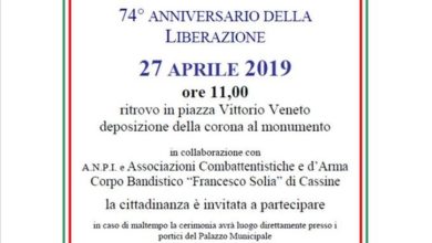 Cassine – il 74° della Liberazione si festeggia il 27