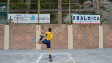 Pallapugno, l’Araldica Pro Spigno vince contro l’Acqua S. Bernardo Cuneo per 11 a 10