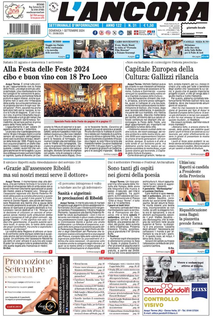 prima pagina num.31/2024