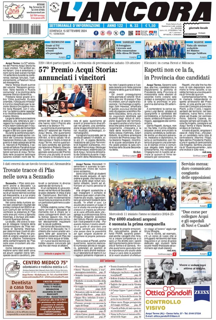 prima pagina num.33/2024